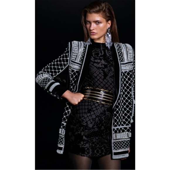 Balmain x H&M Silk Black Mini Dress 4 - Picture 2 of 12